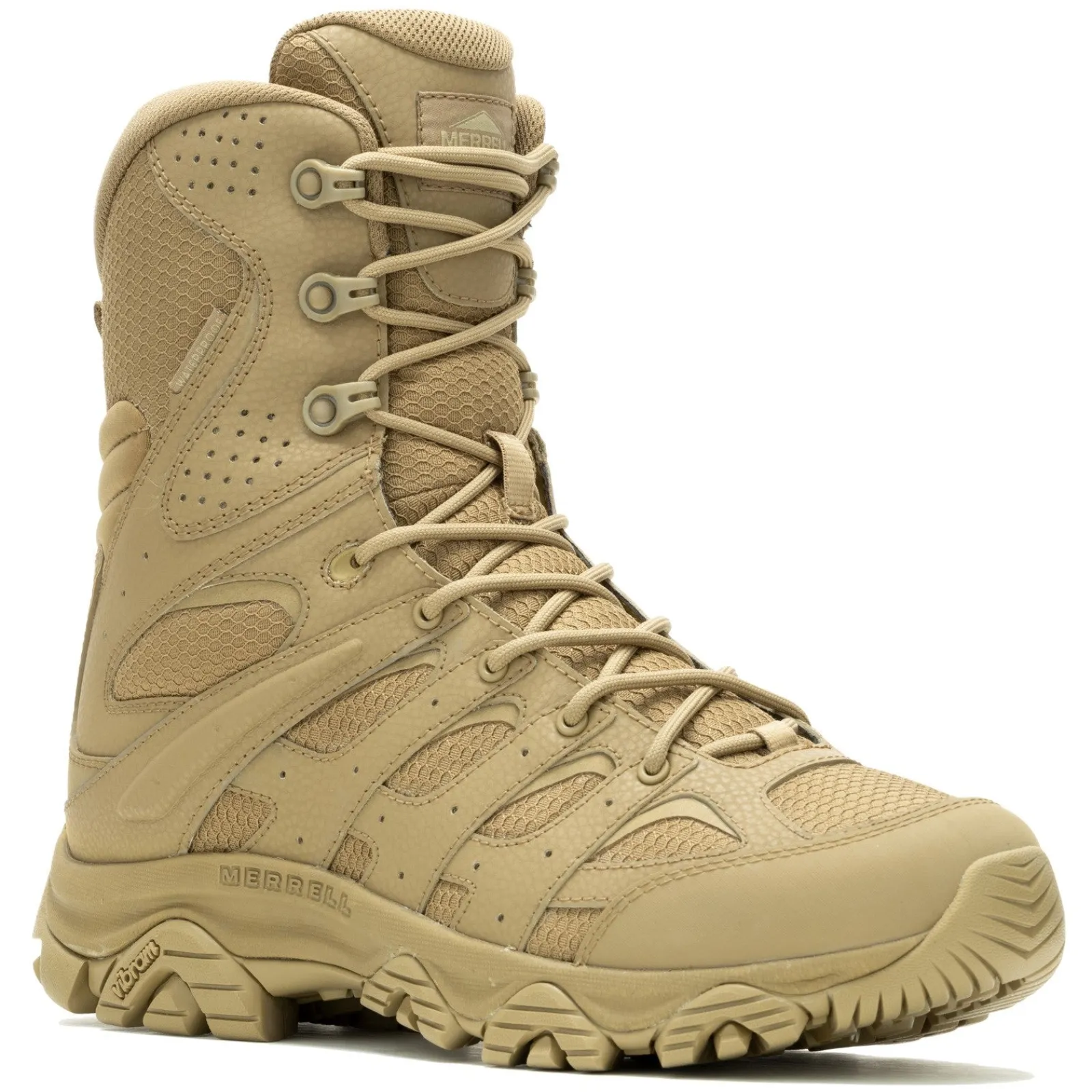 Men's , Moab 3 WP Tactical Zip 8in Work Boot - Wide Width-Merrell Discount