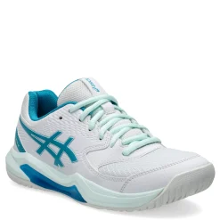 Hot ASICS Women's , GEL-Dedicate 8 Pickleball Shoe - Wide Width White/Teal Blue