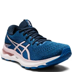 Discount ASICS Women's , GEL-Nimbus 24 Running Shoe - Wide Width Blue Pink