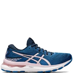 Discount ASICS Women's , GEL-Nimbus 24 Running Shoe - Wide Width Blue Pink