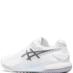 Clearance ASICS Women's , GEL-Resolution 9 Tennis Shoe White/Pure Silver