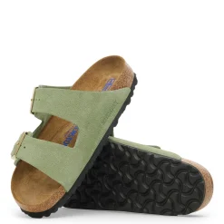 Sale Birkenstock Women's , Arizona Soft Footbed Sandal - Narrow Fit Green Tea