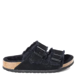New Birkenstock Women's , Arizona Shearling Lined Sandal - Narrow Width Black