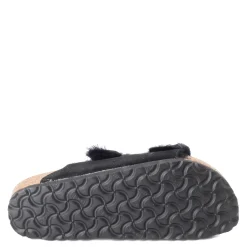 New Birkenstock Women's , Arizona Shearling Lined Sandal - Narrow Width Black