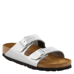 Sale Birkenstock Women's , Arizona Soft Footbed Sandal - Narrow Width Silver