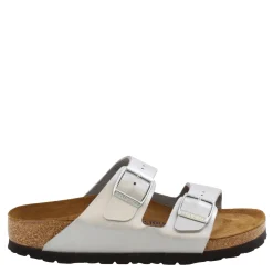 Sale Birkenstock Women's , Arizona Soft Footbed Sandal - Narrow Width Silver