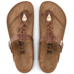 New Birkenstock Women's , Gizeh Braid Sandal - Regular Width Cognac