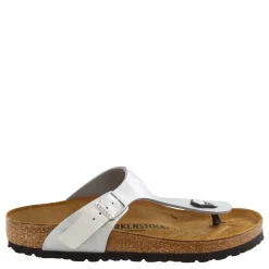 Clearance Birkenstock Women's , Gizeh Sandal - Regular Width Silver Birko-Flor