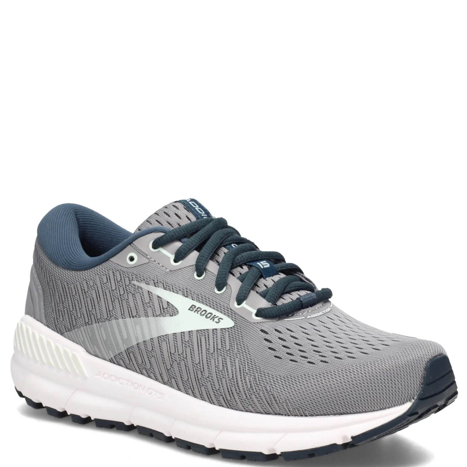 Hot Brooks Women's , Addiction GTS 15 Running Shoe - Wide Width Grey/Navy