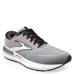 Hot Brooks Women's , Ariel GTS 23 Running Shoe - Wide Width Grey/Black/Pink