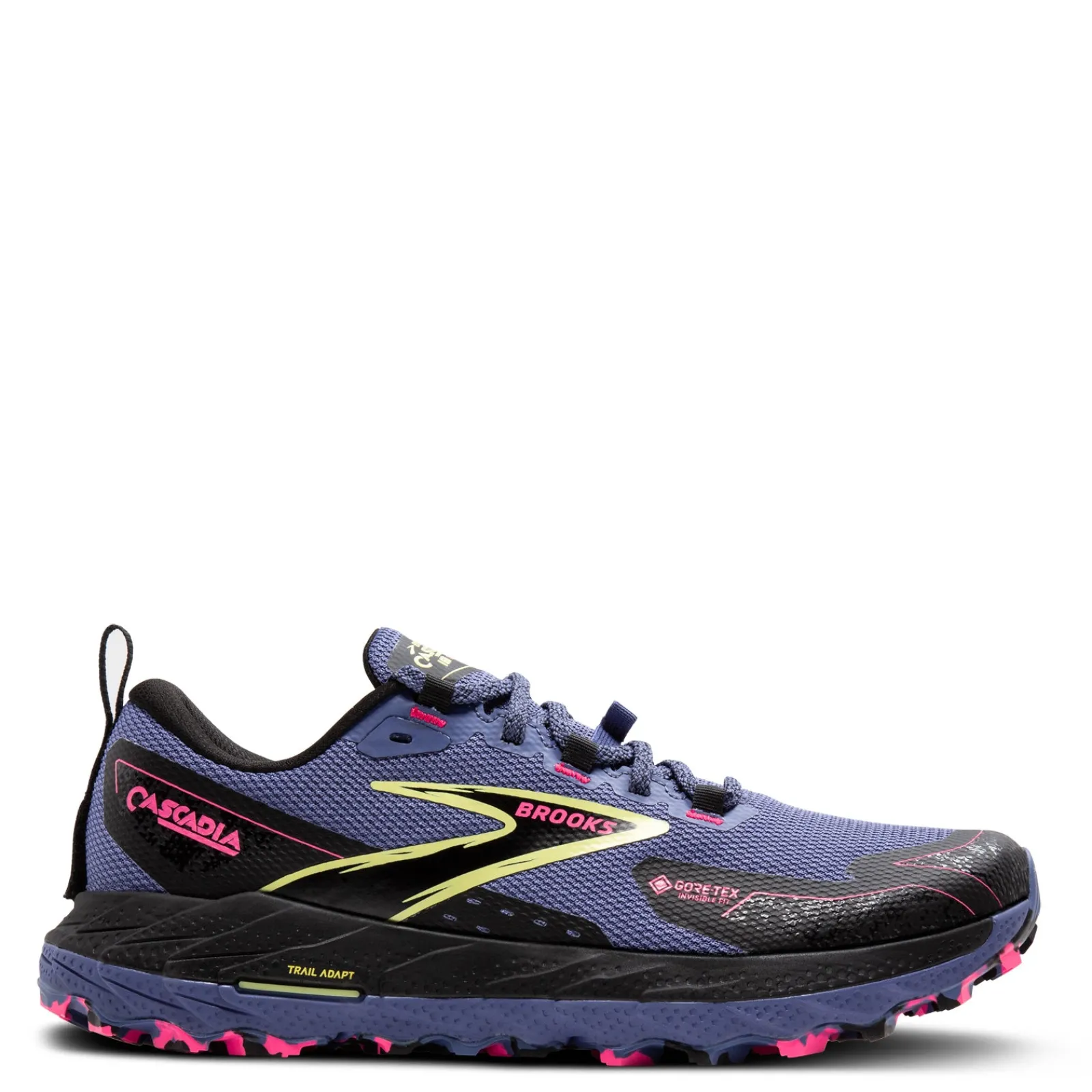 Sale Brooks Women's , Cascadia 18 GTX Trail Running Shoe Grey Blue/Black/Pink