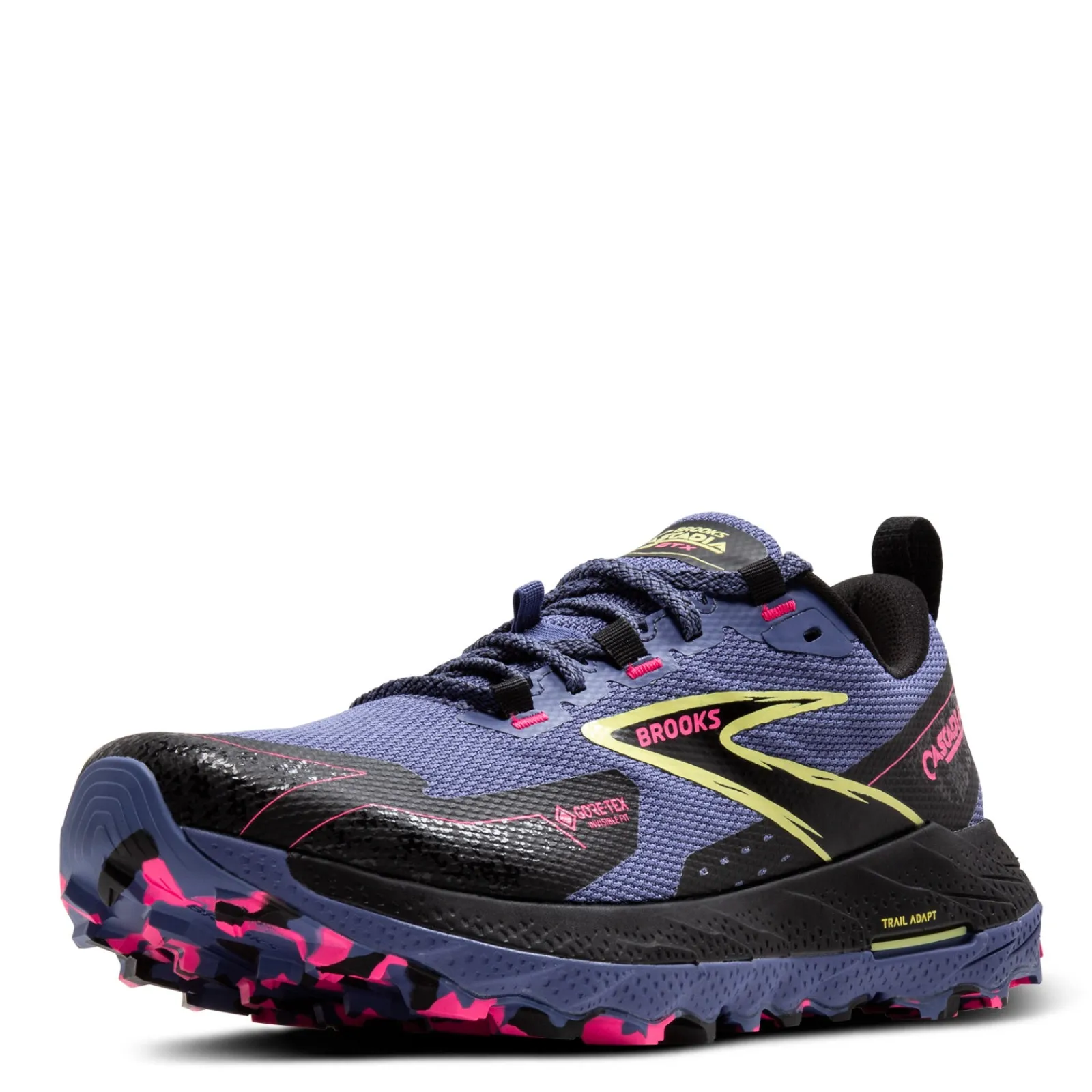 Sale Brooks Women's , Cascadia 18 GTX Trail Running Shoe Grey Blue/Black/Pink