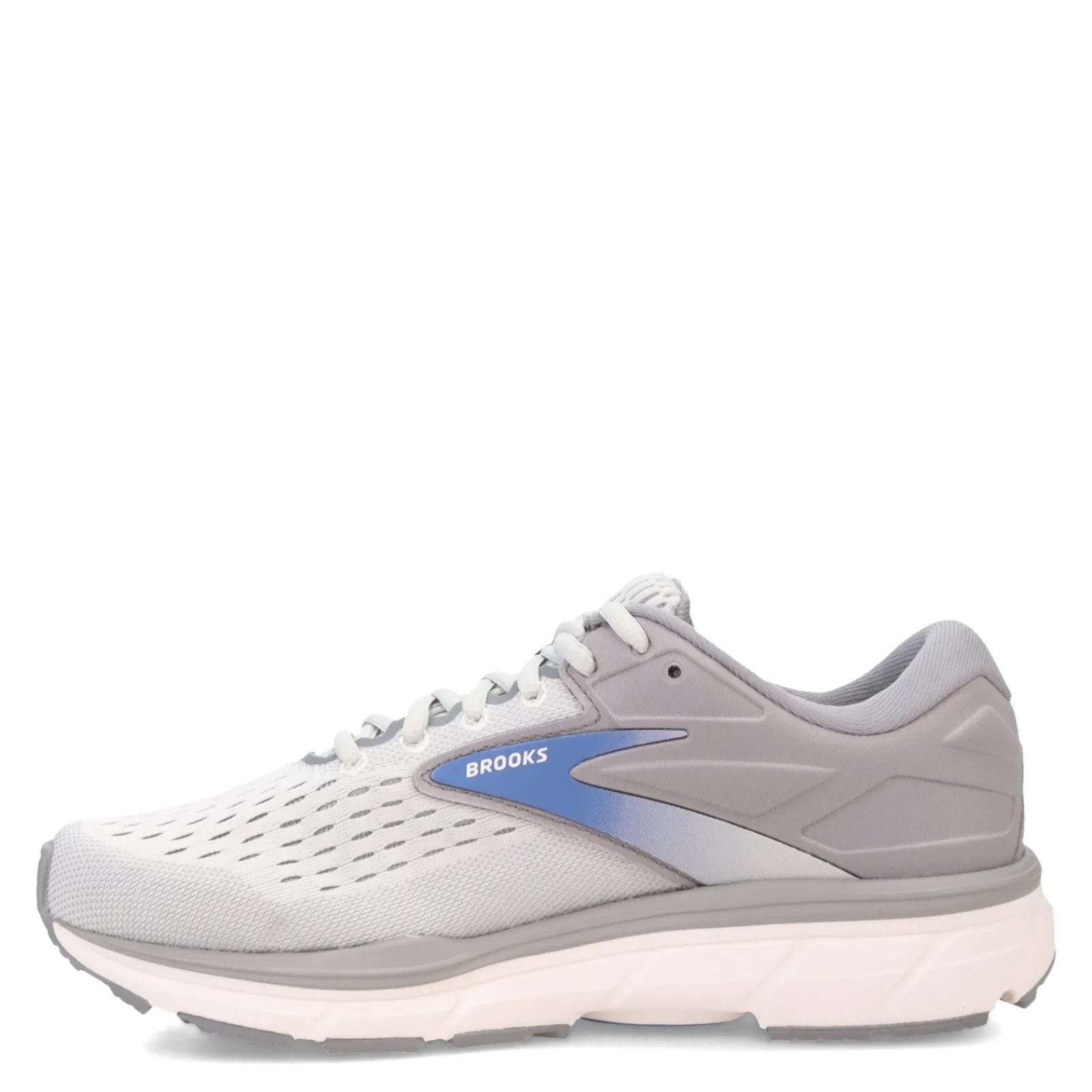 Sale Brooks Women's , Dyad 11 Running Shoe - Wide Width Grey/White/Blue