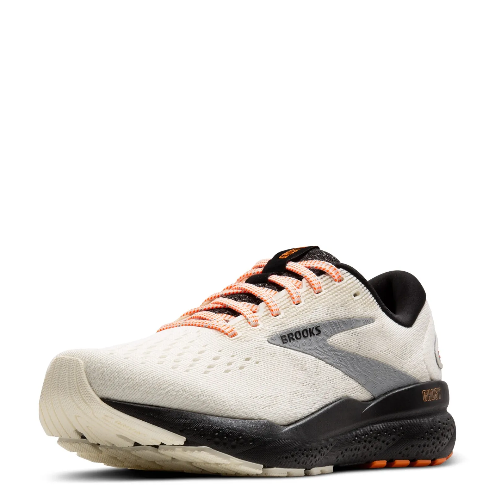 New Brooks Women's , Ghost 16 Running Shoe Ecru/Orange/Black