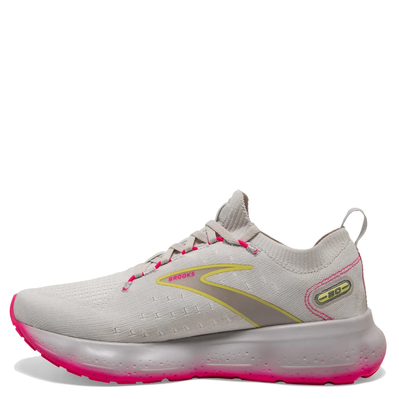 Sale Brooks Women's , Glycerin 20 Stealth Fit Running Shoe Grey/Yellow/Pink