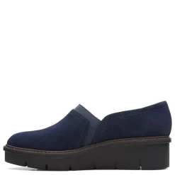 New Clarks Women's , Airabell Mid Slip-On Navy Suede
