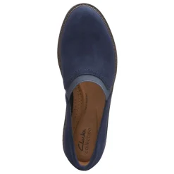 New Clarks Women's , Airabell Mid Slip-On Navy Suede