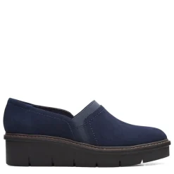 Hot Clarks Women's , Airabell Mid Slip-On Navy Suede