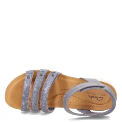New Clarks Women's , April Dove Sandal Denim