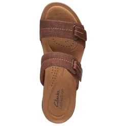 Clearance Clarks Women's , April Dusk Sandal Dark Tan