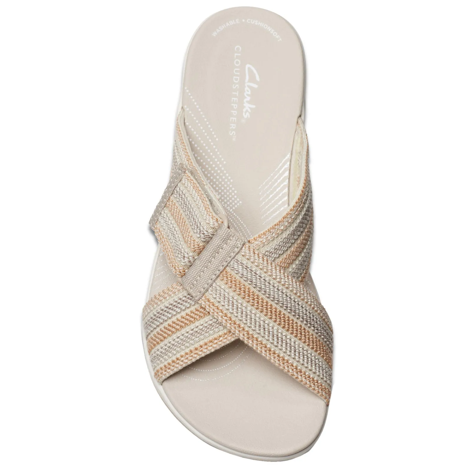 Clearance Clarks Women's , Arla Wave Sandal Beige Combi