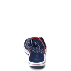 New Clarks Women's , Breeze Sea Sandal Red White Blue