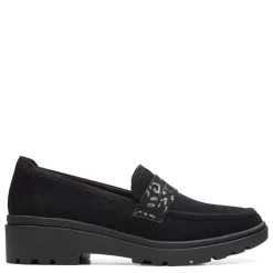 New Clarks Women's , Calla Ease Loafer Black Suede