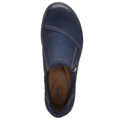 Best Clarks Women's , Carleigh Ray Slip-On Navy Nubuck