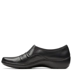 Discount Clarks Women's , Cora Dusk Slip-On Black