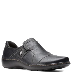 Online Clarks Women's , Cora Poppy Slip-On Black Smooth