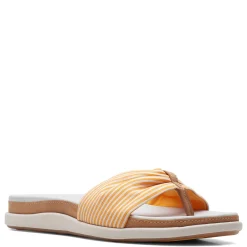 Discount Clarks Women's , Eliza June Sandal Golden Yellow/Off White Canvas