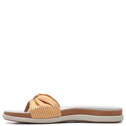 Discount Clarks Women's , Eliza June Sandal Golden Yellow/Off White Canvas