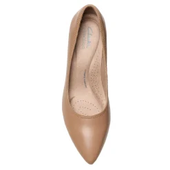 New Clarks Women's , Ellanie Hope Pump Warm Beige Lea