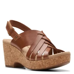 Clearance Clarks Women's , Giselle Ivy Sandal Tan Leather
