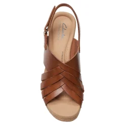 Clearance Clarks Women's , Giselle Ivy Sandal Tan Leather