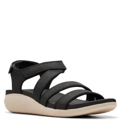 New Clarks Women's , Glide Hi Ella Sandal Black