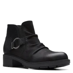 New Clarks Women's , Hearth Faye Boot Black Nubuck