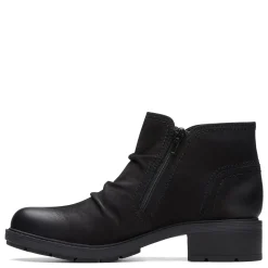 New Clarks Women's , Hearth Faye Boot Black Nubuck