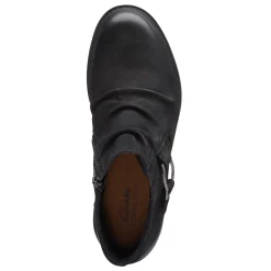 New Clarks Women's , Hearth Faye Boot Black Nubuck