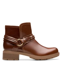 Clearance Clarks Women's , Hearth Kaylie Boot Tan Leather
