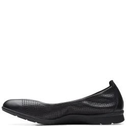 Discount Clarks Women's , Jenette Ease Flat Black Leather