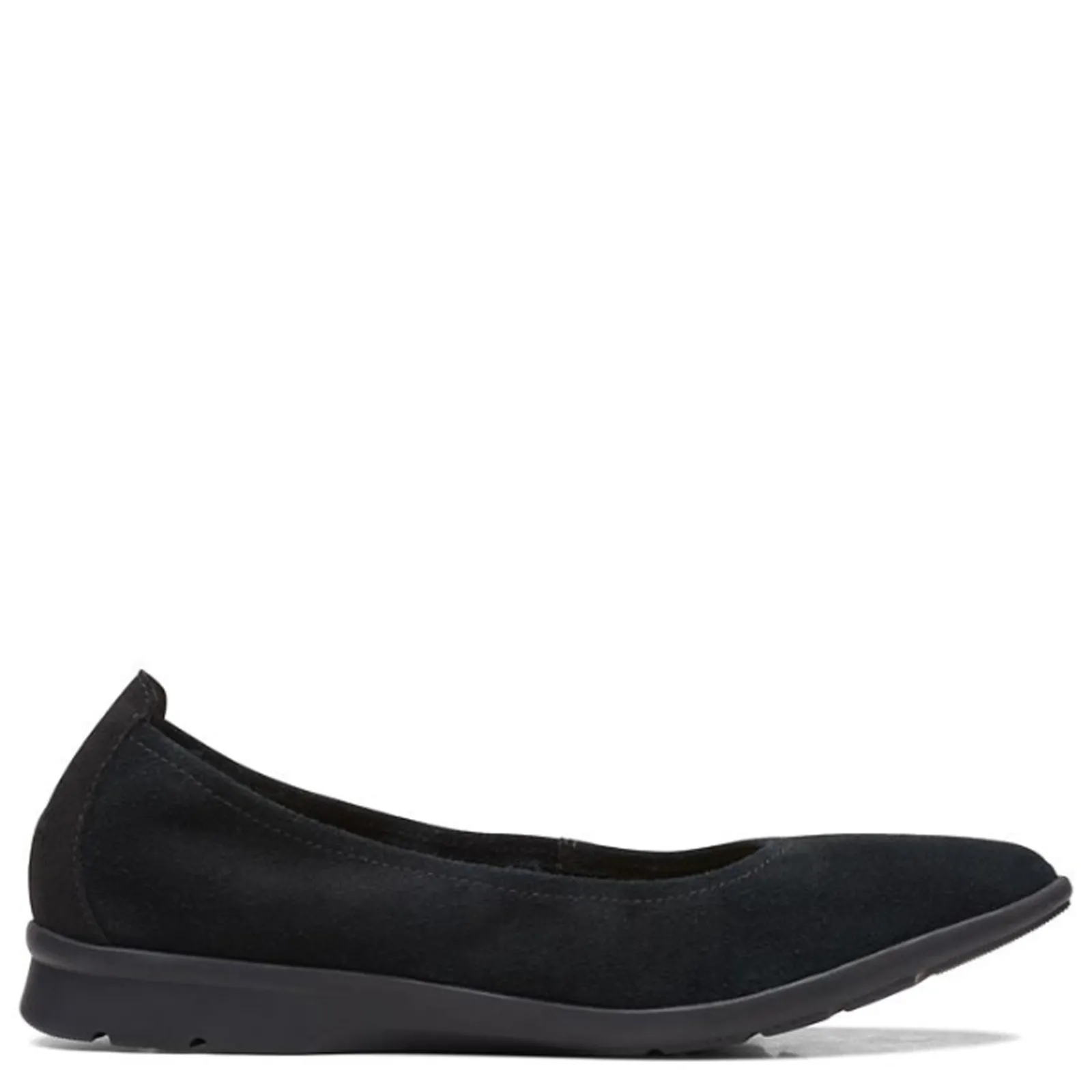 New Clarks Women's , Jenette Ease Flat Black Suede
