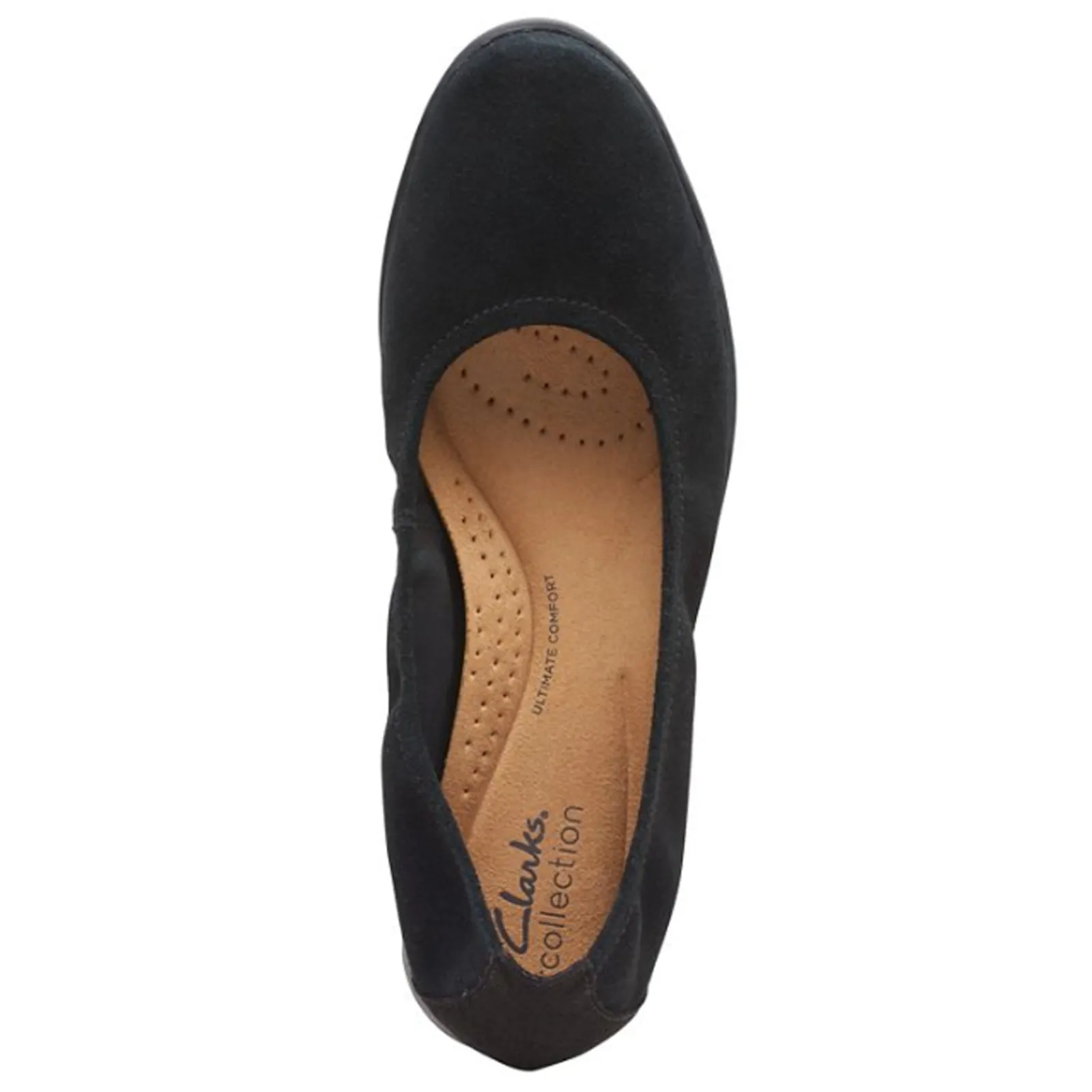 New Clarks Women's , Jenette Ease Flat Black Suede