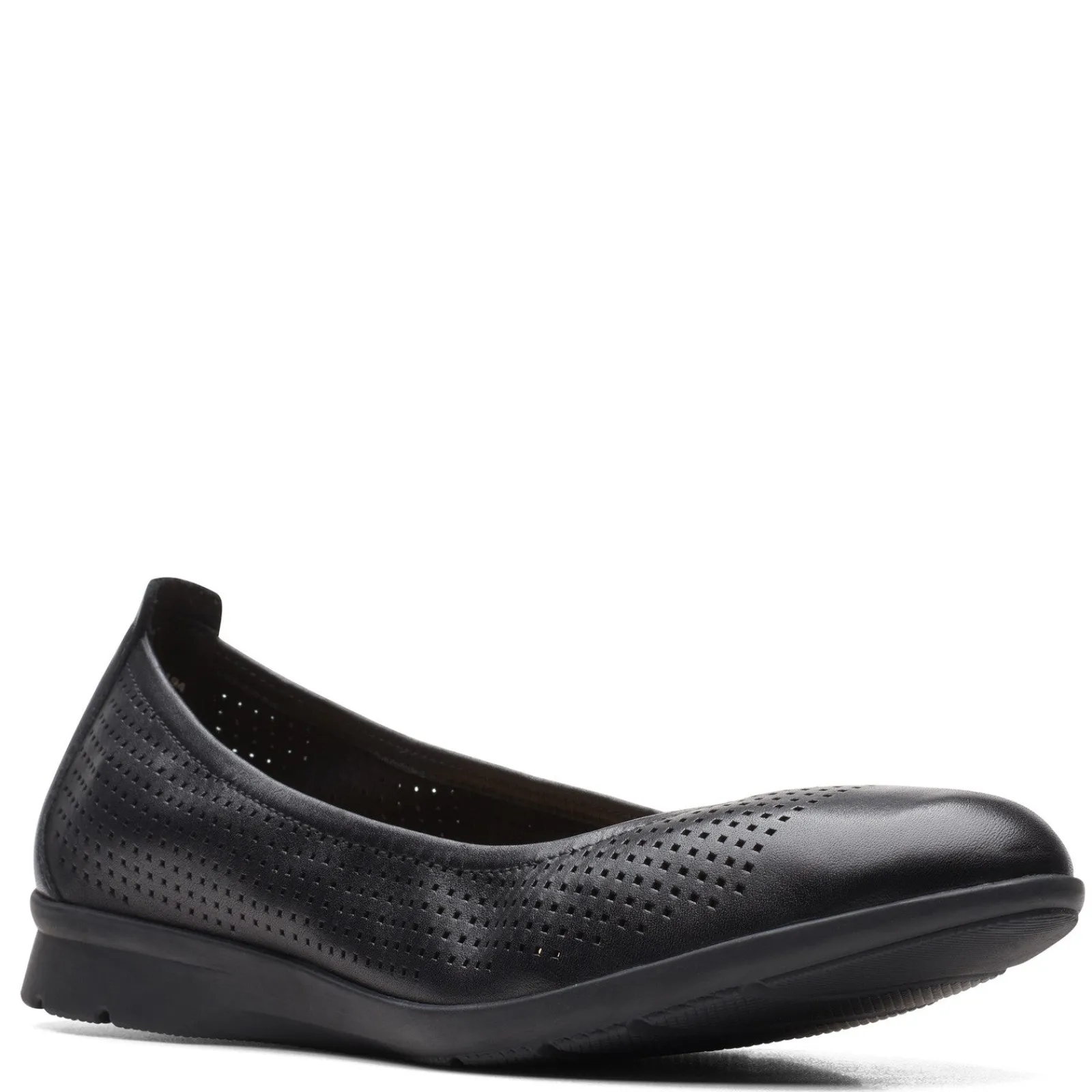 Online Clarks Women's , Jenette Ease Flat Black Leather