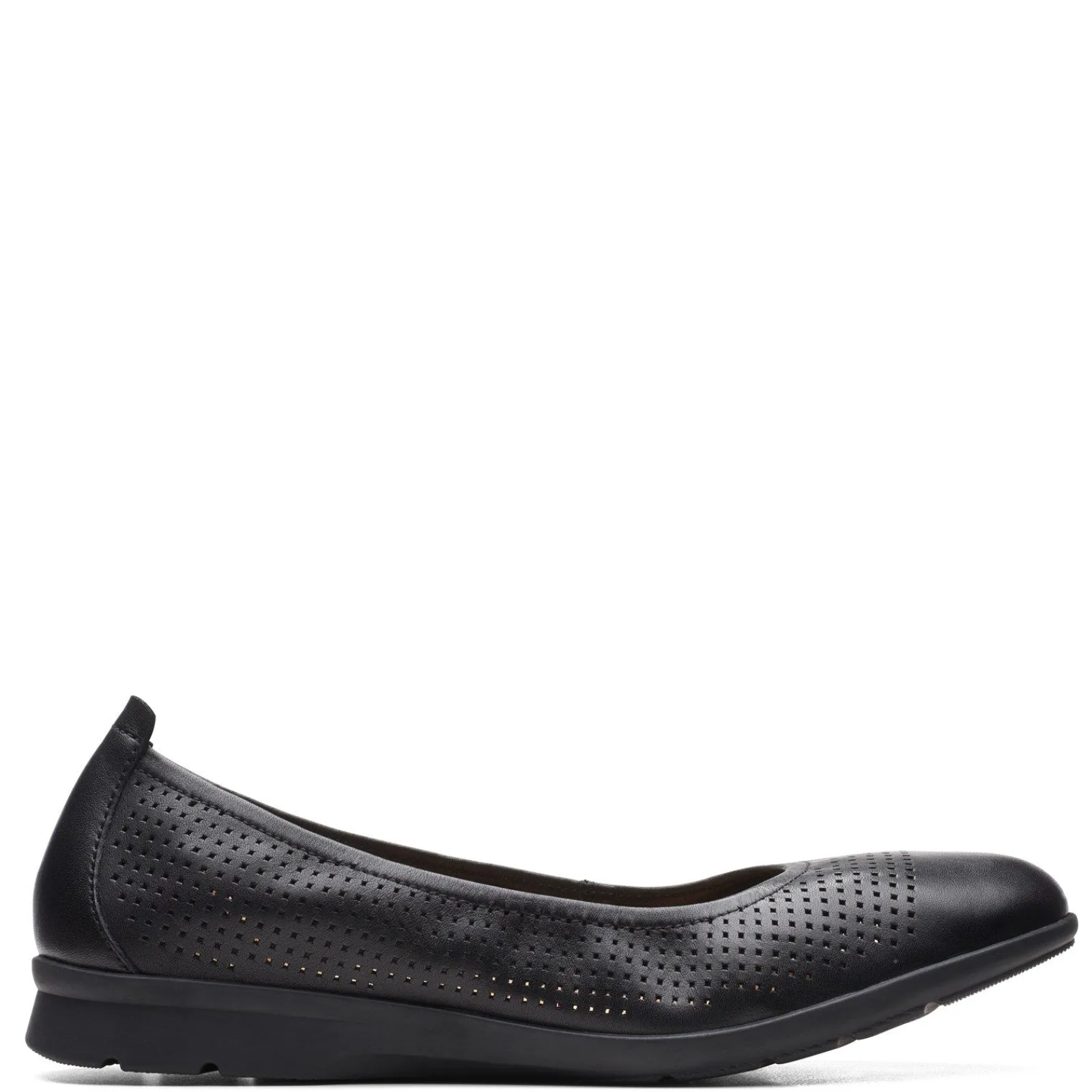 Online Clarks Women's , Jenette Ease Flat Black Leather