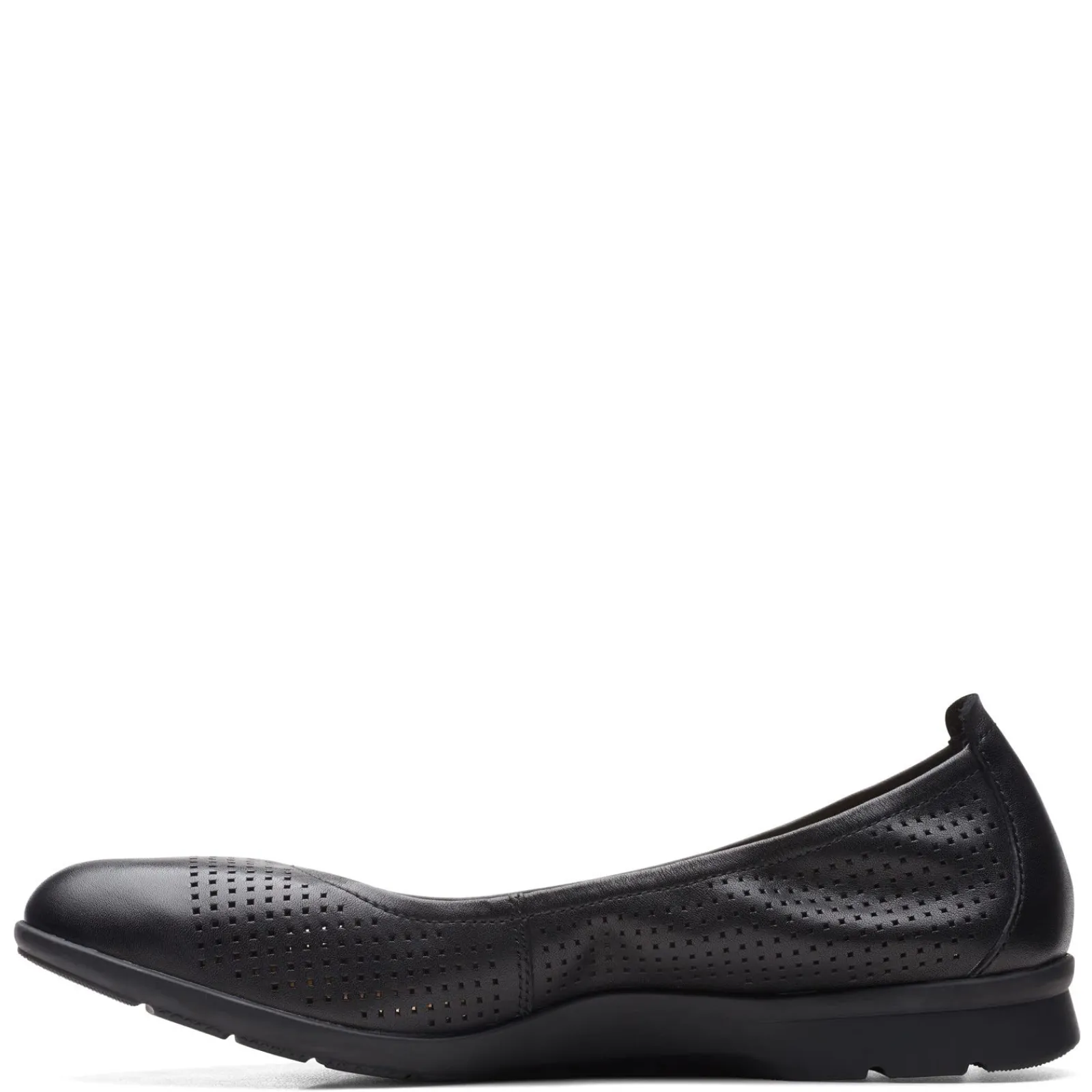 Online Clarks Women's , Jenette Ease Flat Black Leather