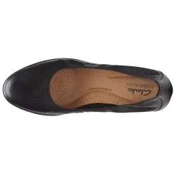 Online Clarks Women's , Jenette Ease Flat Black Leather
