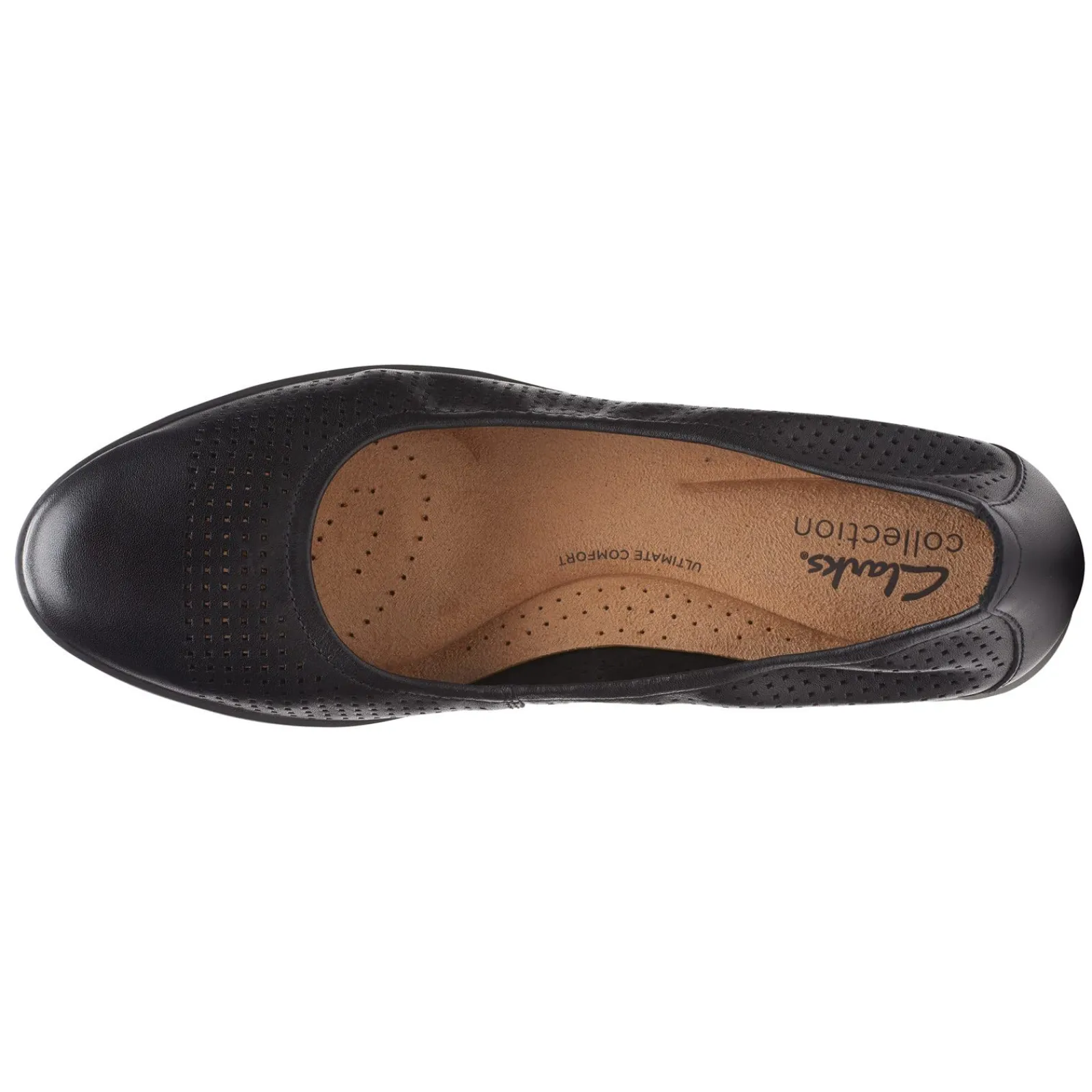 Online Clarks Women's , Jenette Ease Flat Black Leather