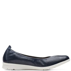New Clarks Women's , Jenette Ease Flat Navy
