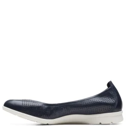 New Clarks Women's , Jenette Ease Flat Navy